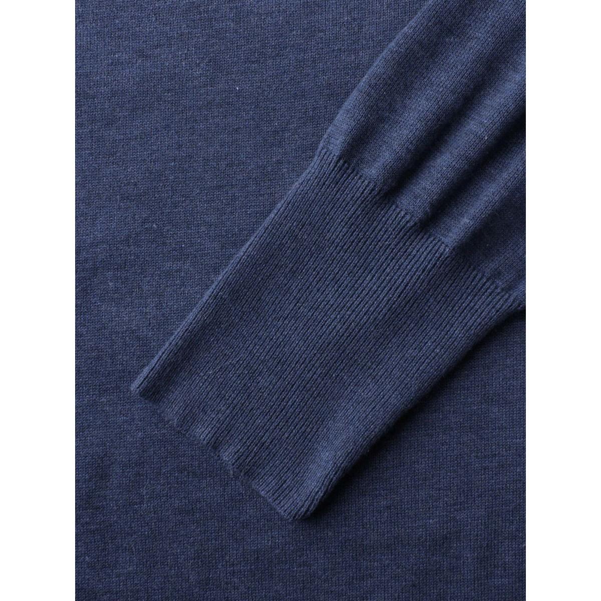 Plus Size Supersoft Essentials USA Boat Neck Pullover Indigo Women Casual Loose Long Sleeve Boat Neck Everyday Pullovers BloomChic 26/4X Product Image