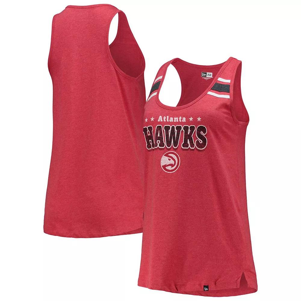 Women's New Era Red Atlanta Hawks Scoop-Neck Racerback Tank Top,  Product Image