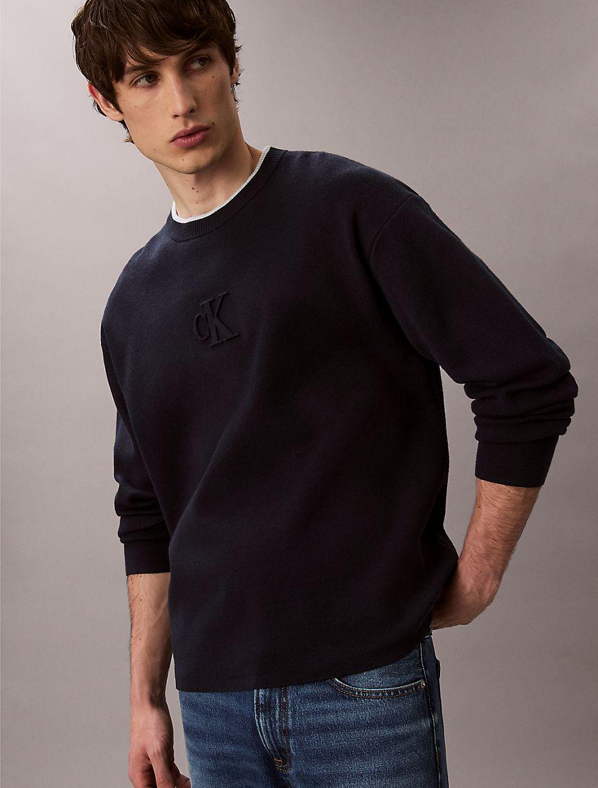 Relaxed Fit Standard Logo Terry Crewneck Sweatshirt Product Image
