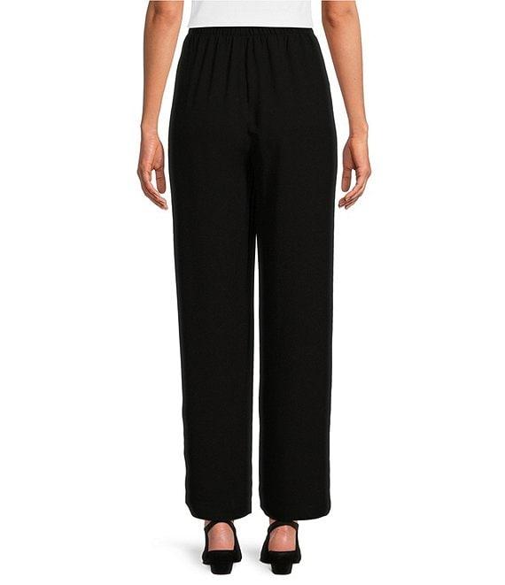 Eileen Fisher Silk Georgette Crepe Elastic Waist Pants Product Image