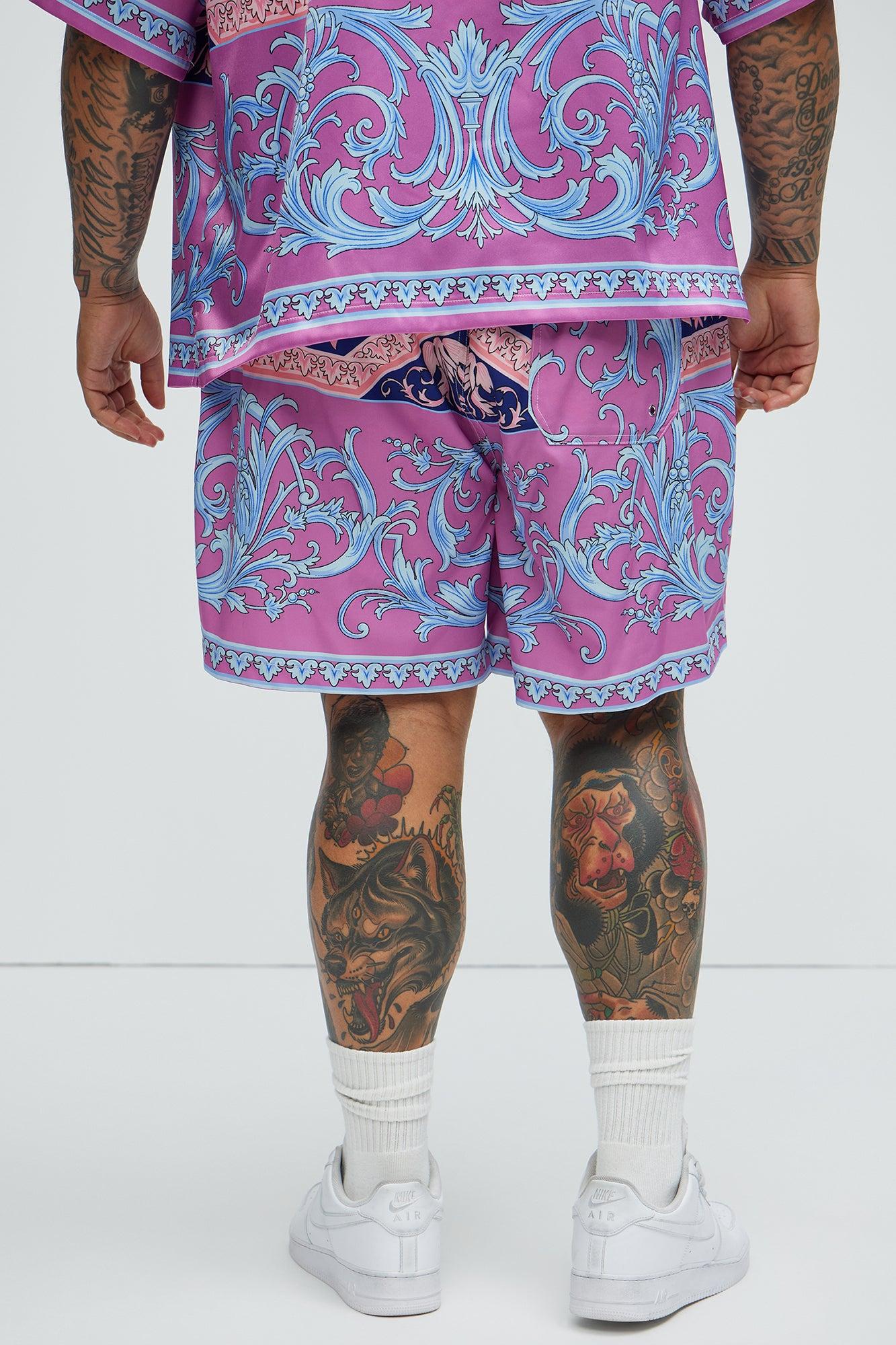 Segura Baroque Swim Classic Trunk - Pink/combo Product Image