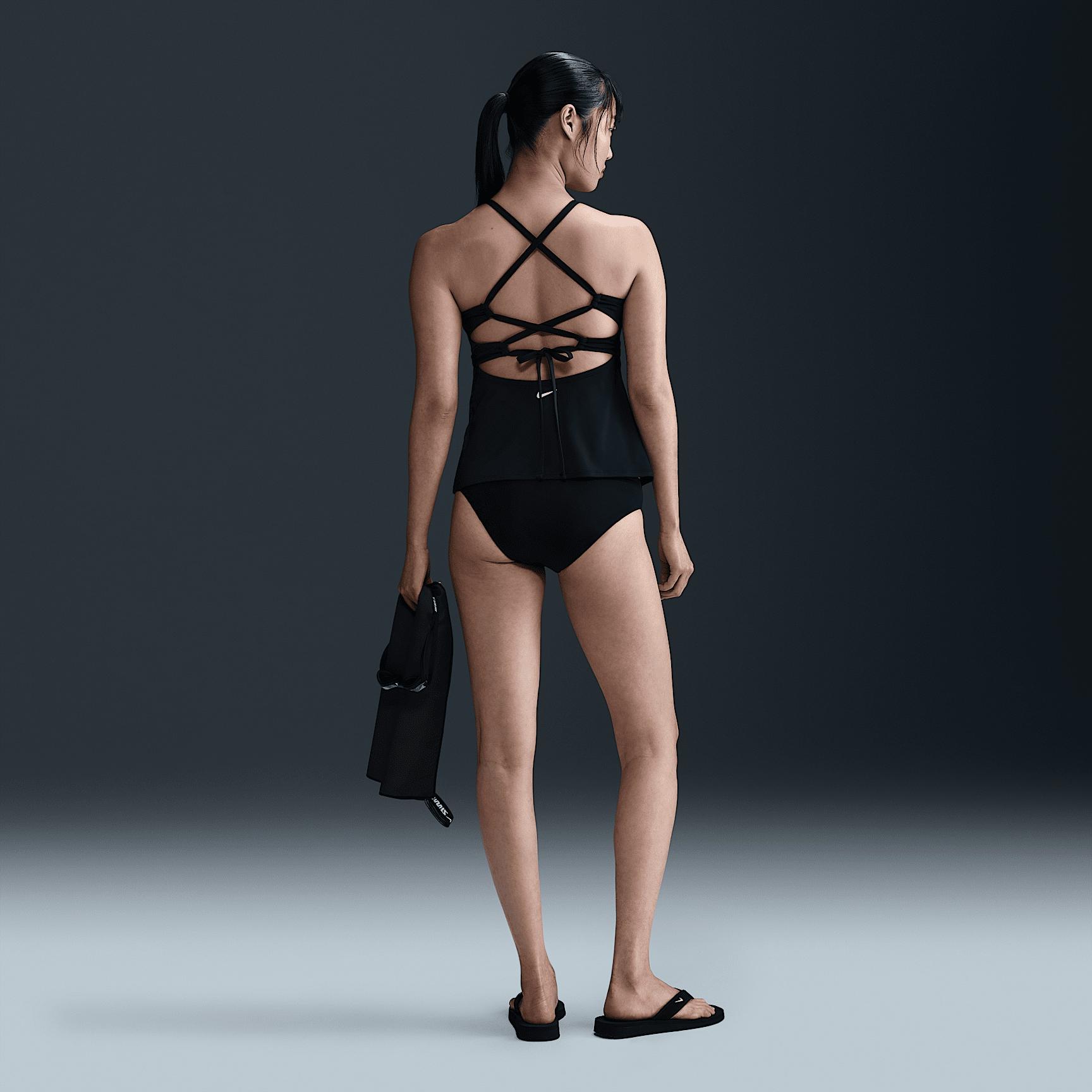 Nike Womens Swim Essential Lace-Up High-Neck Tank Topini | NESSE281-001 Product Image