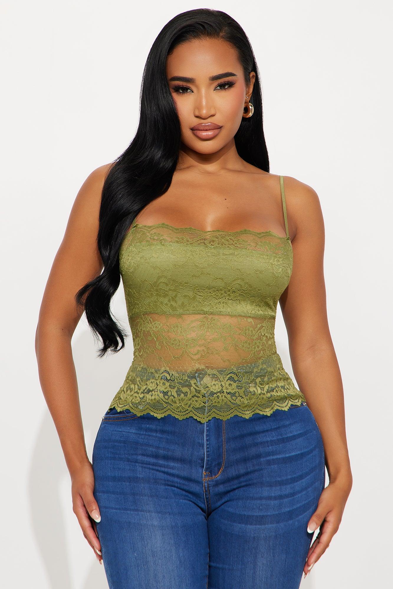 Bellerose Lace Cami Top - Green Female Product Image