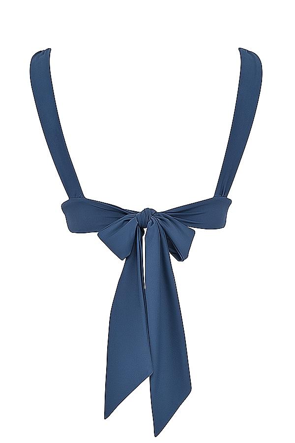Seychelles  deep blue tie back bikini top Product Image