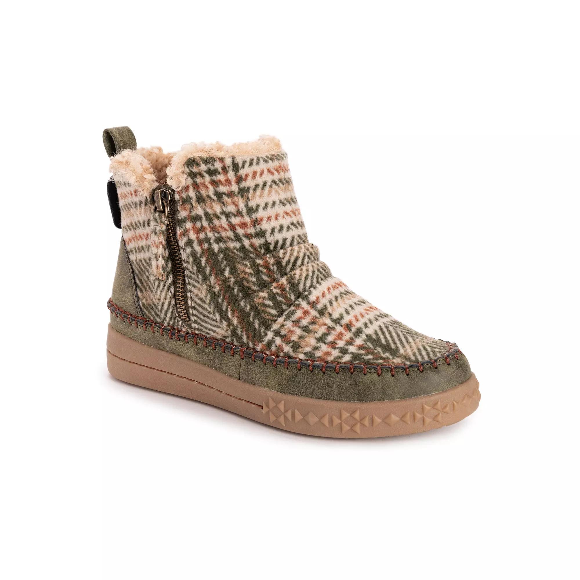 MUK LUKS Street Richmond Women's Ankle Boots, Size: 6, Green Plaid Product Image