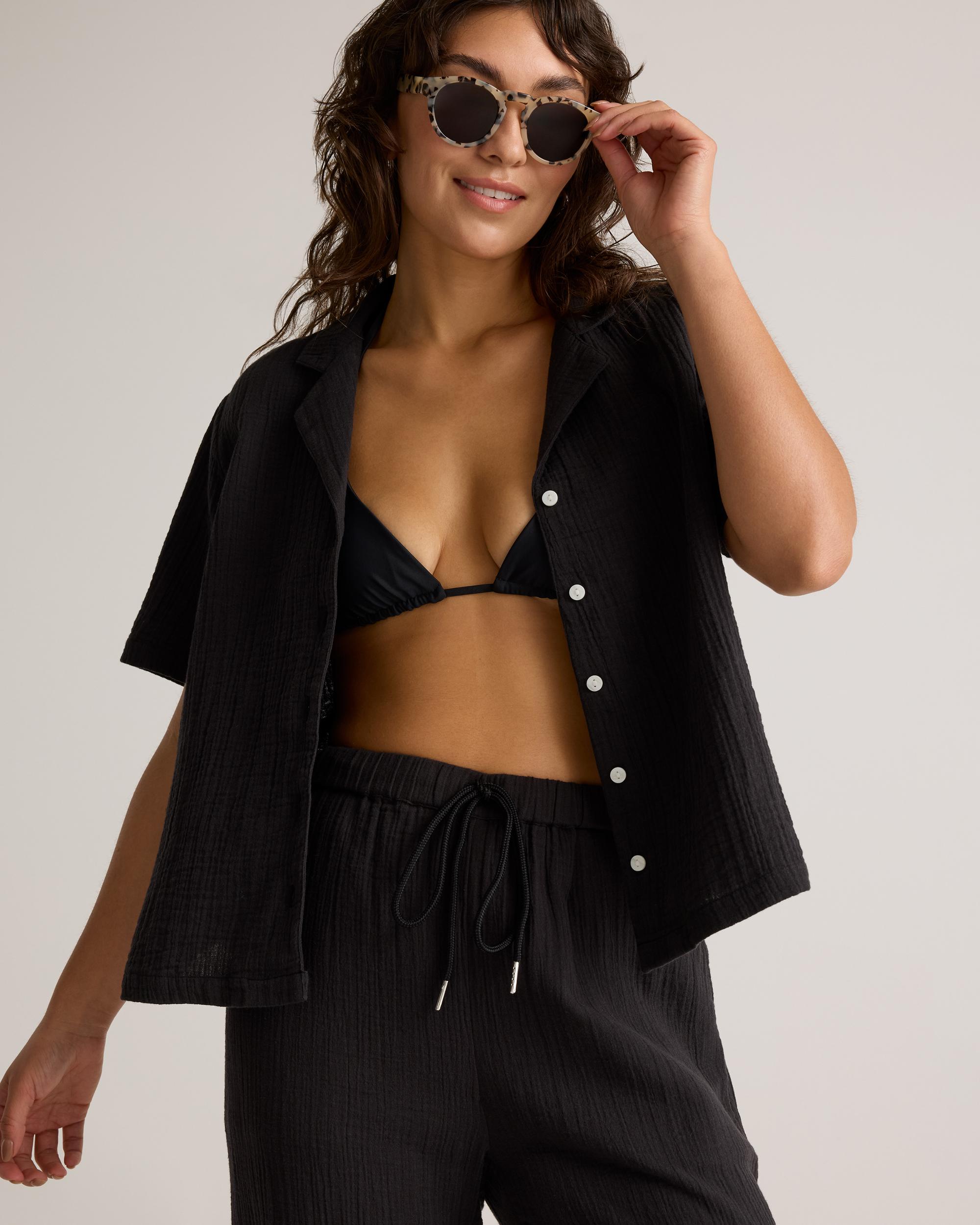 Quince | Women's Gauze Short Sleeve Shirt Organic Cotton Product Image