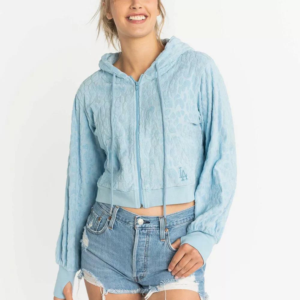 Women's Lusso Blue Los Angeles Dodgers Tabitha Cheetah Terry Full-Zip Sweatshirt, Size: XS Product Image