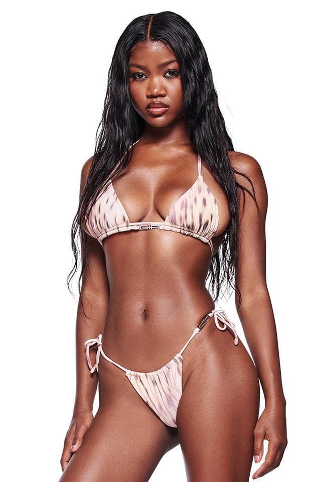 NIKYTA BIKINI TOP - BLURRED CHEETAH Product Image