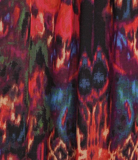 Intro Soft Mesh Floral Print 3/4 Romantic Sleeve Top Product Image