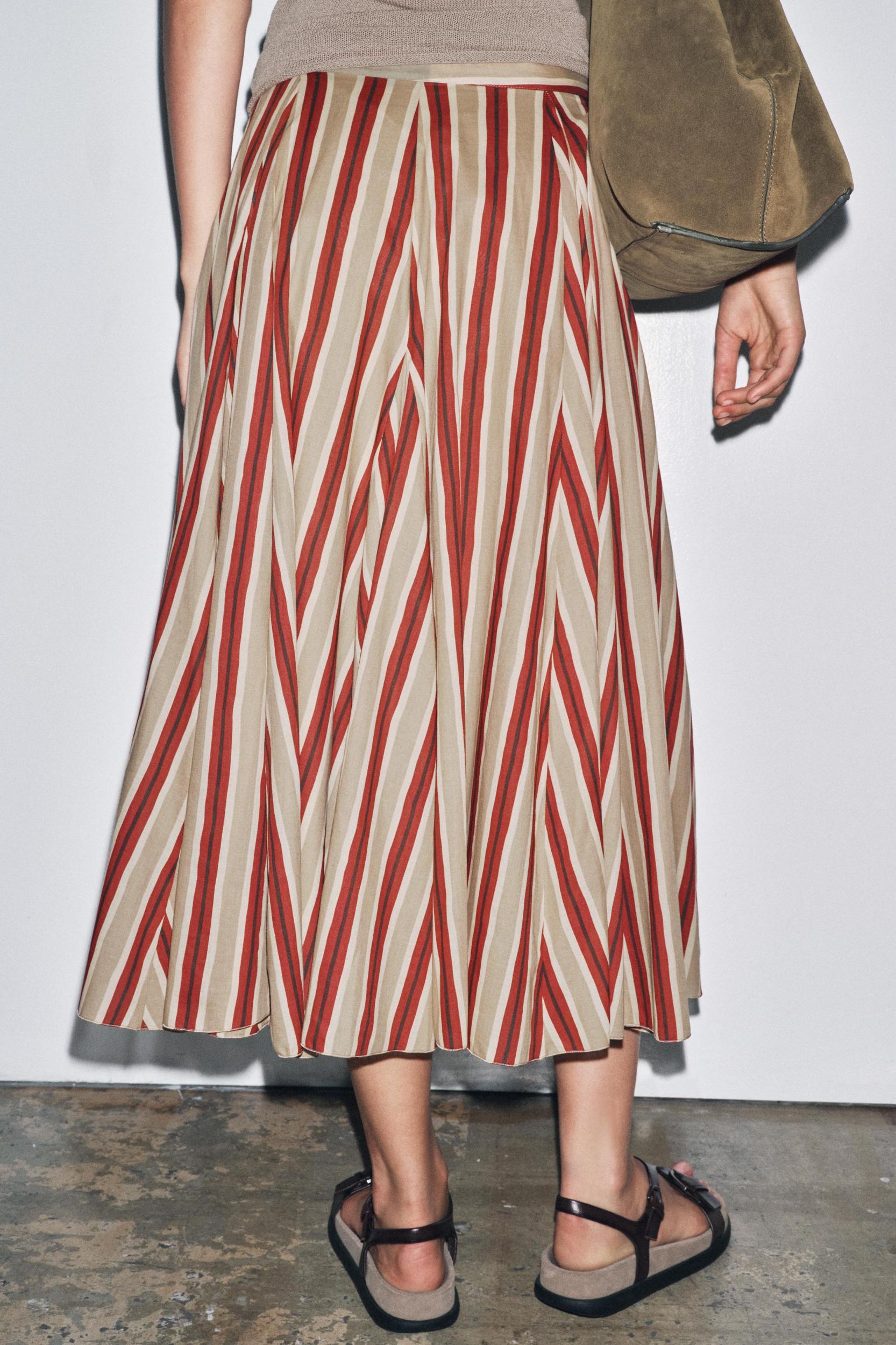 ZW COLLECTION STRIPED MIDI SKIRT Product Image