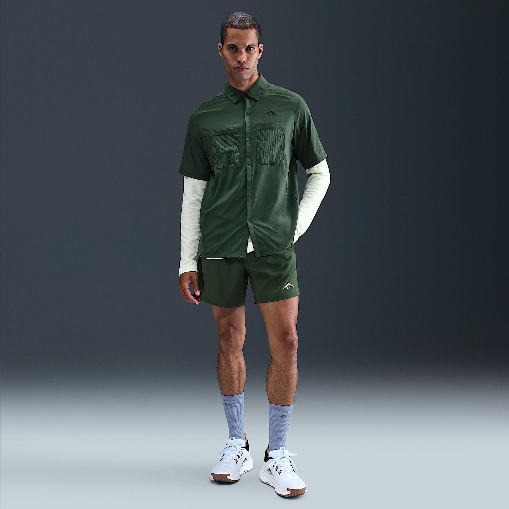 Nike Men's Trail Dri-FIT UV Running Button-Up Shirt Product Image