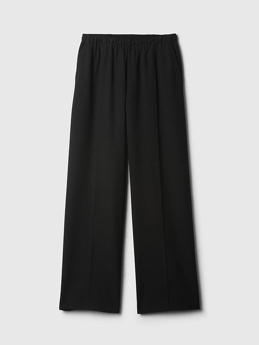 Wide-Leg Seamed Pull-On Pants Product Image