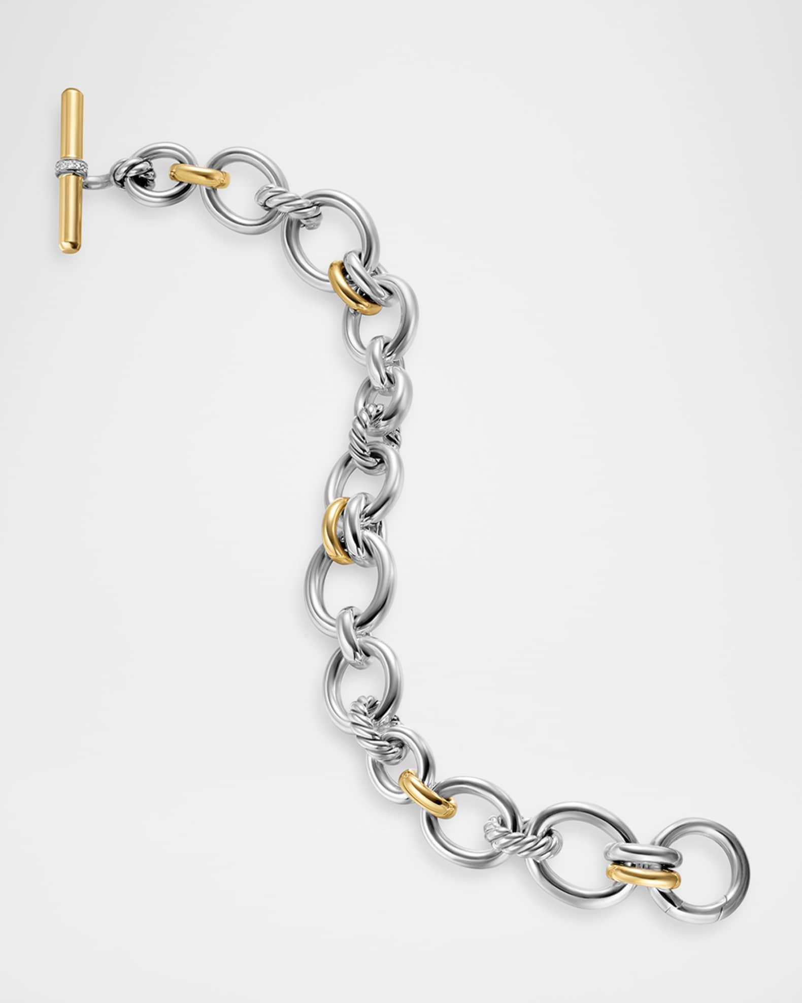 Mercer Chain Bracelet with Diamonds in Silver and 18K Gold Product Image