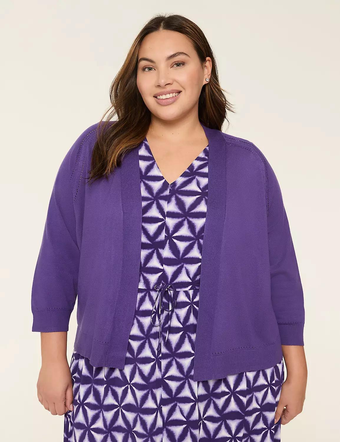 3/4-Sleeve Open-Front Shrug Product Image