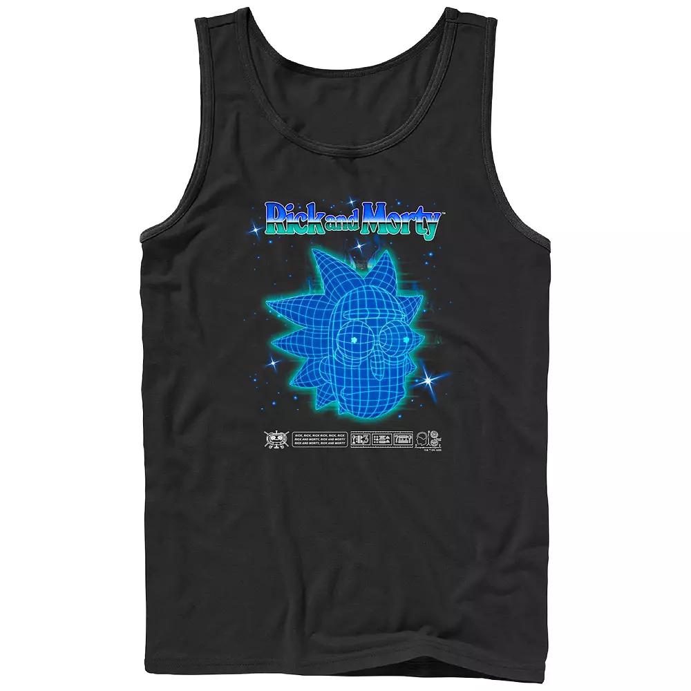 Men's Rick And Morty Rick Head Blueprint Graphic Tank Top, Size: XL, Black Product Image
