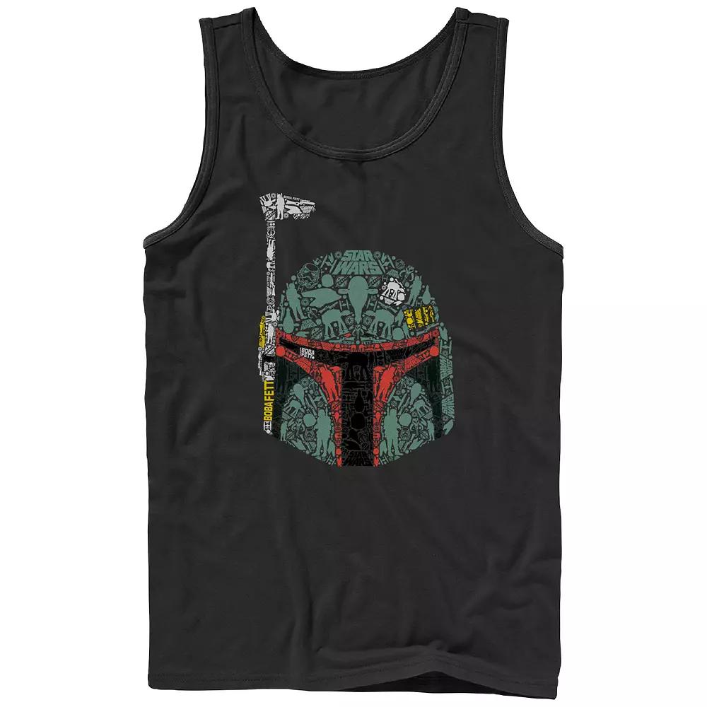 Men's Star Wars Boba Fett Helmet Icons Graphic Tank Top,  Product Image
