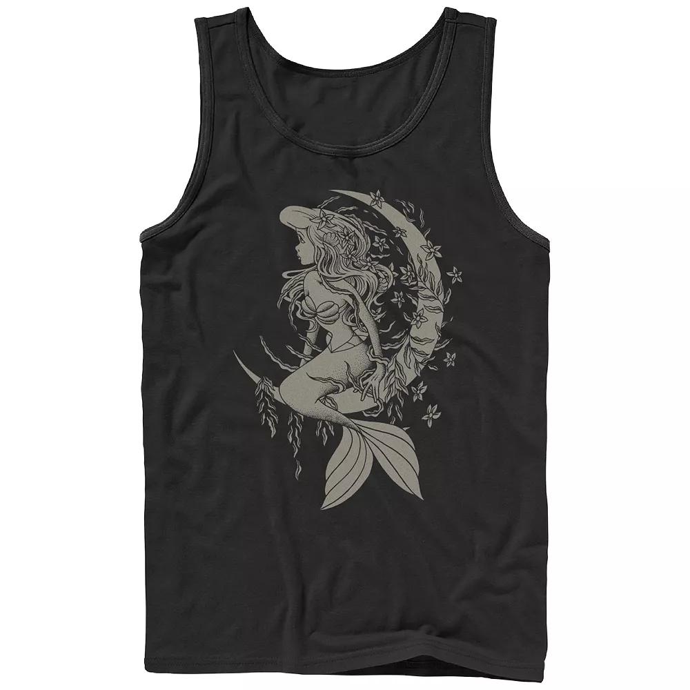 Disney's The Little Mermaid Men's Sitting On The Moon Graphic Tank Top,  Product Image