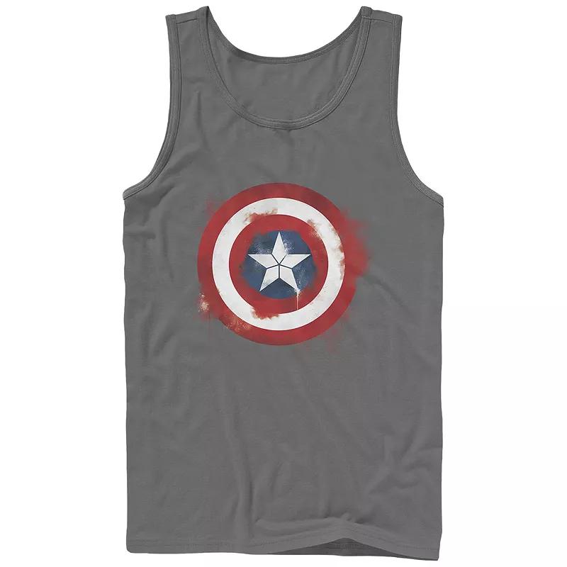 Men's Captain America Smudged Paint Shield Painting Graphic Tank,  Product Image