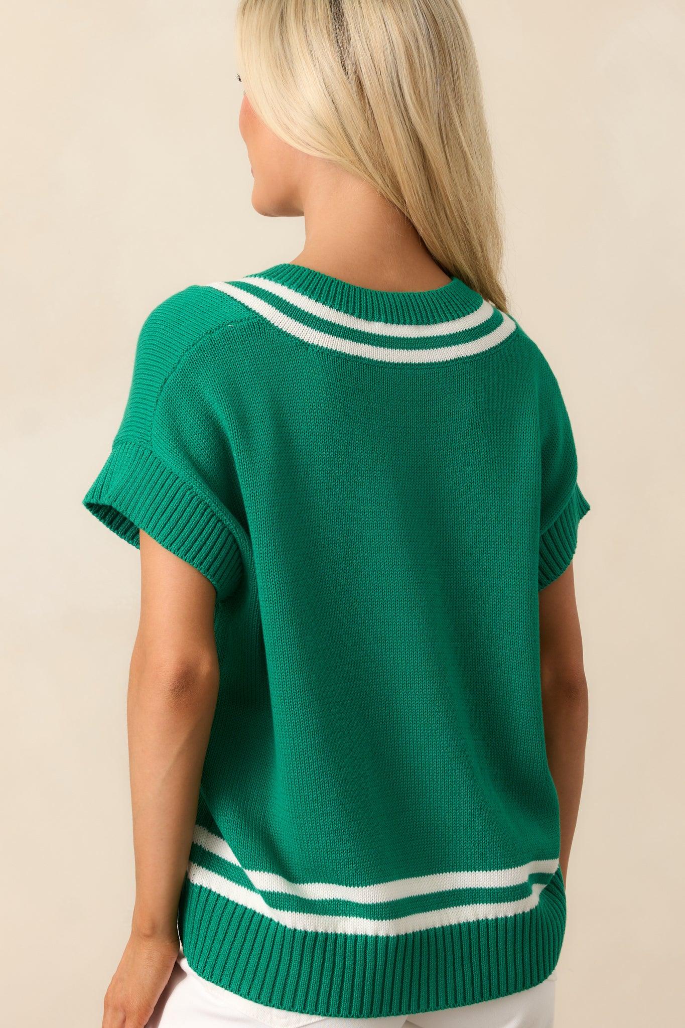 Putting In The Work Oversized Green Sweater Vest Product Image