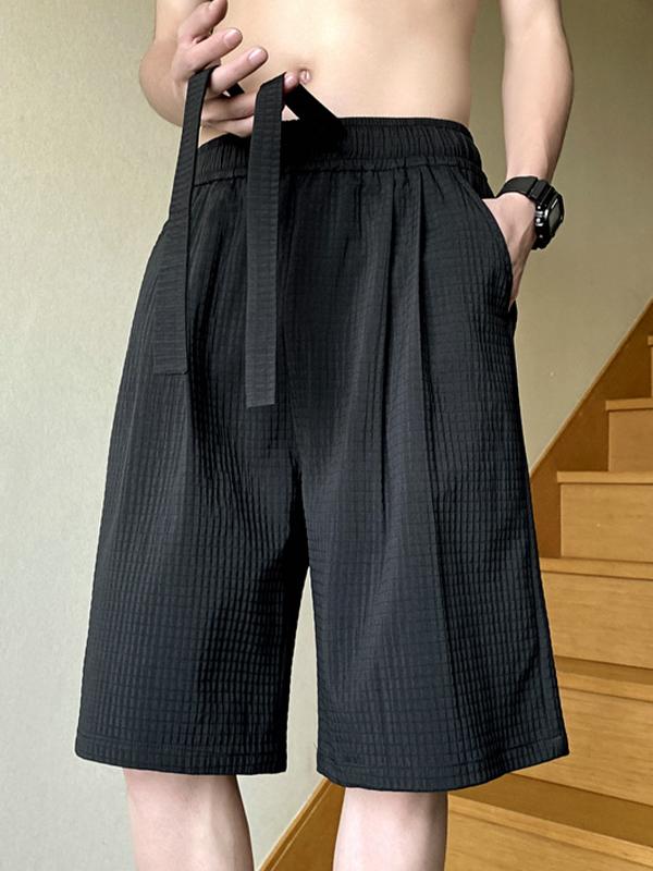 Men's Textured Solid Drawstring Shorts Product Image