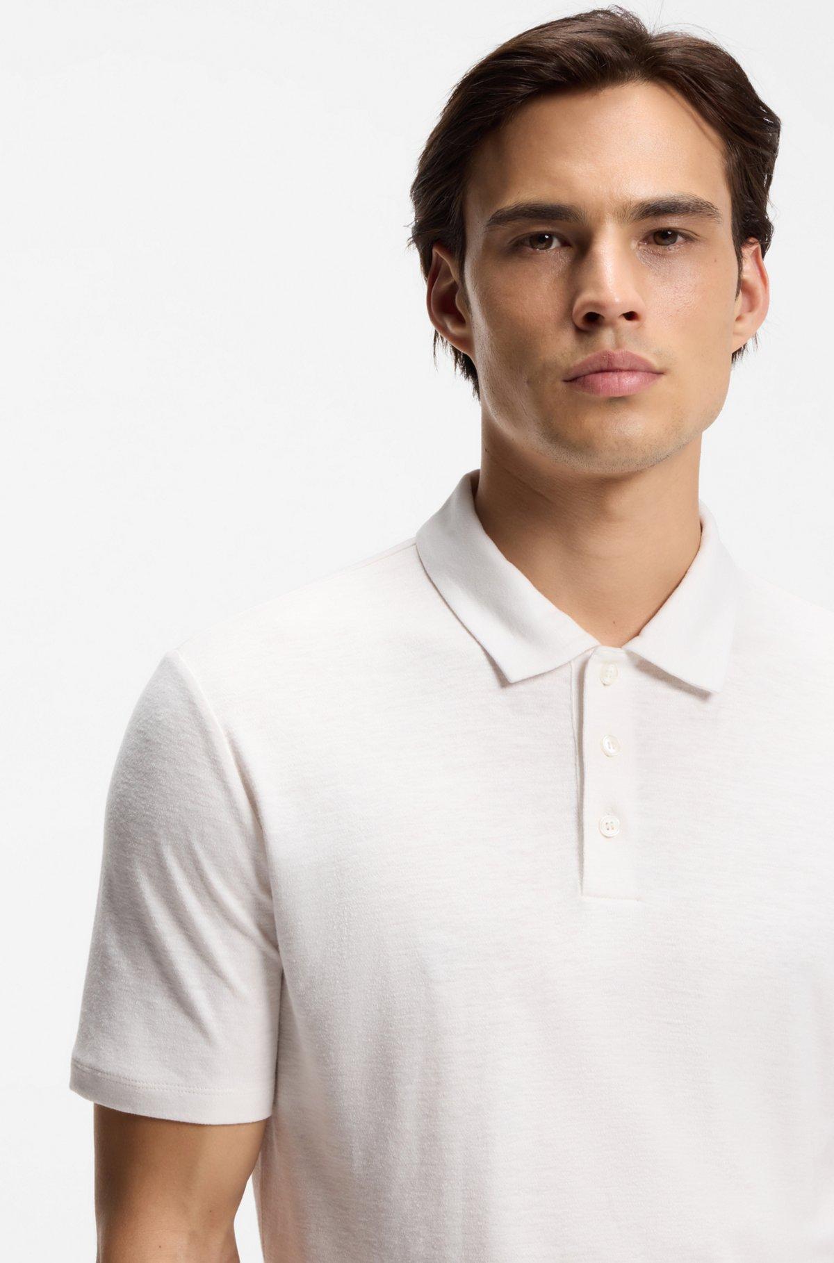 Slub-interlock polo shirt in a slim fit Product Image