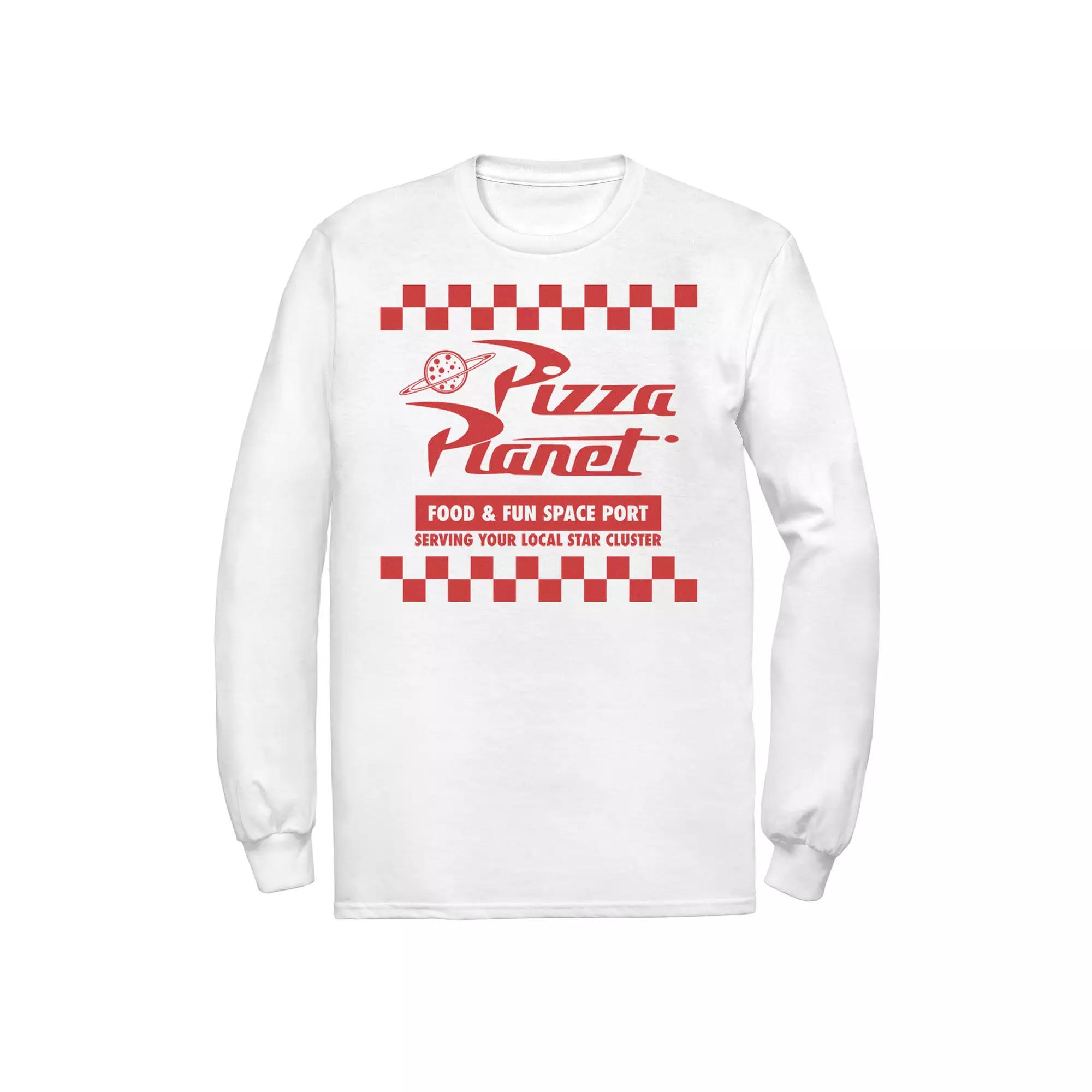 Men's Disney / Pixar Toy Story Pizza Planet Logo Long Sleeve Tee, Size: Large, White Product Image