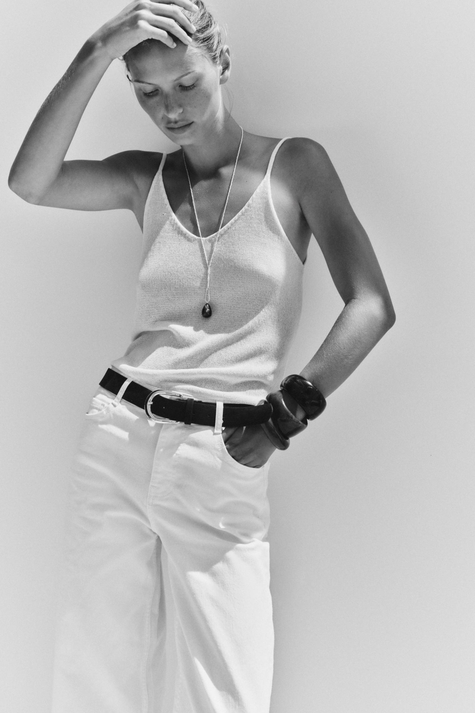 Z.10 HIGH-WAISTED BELTED CULOTTE JEANS Product Image