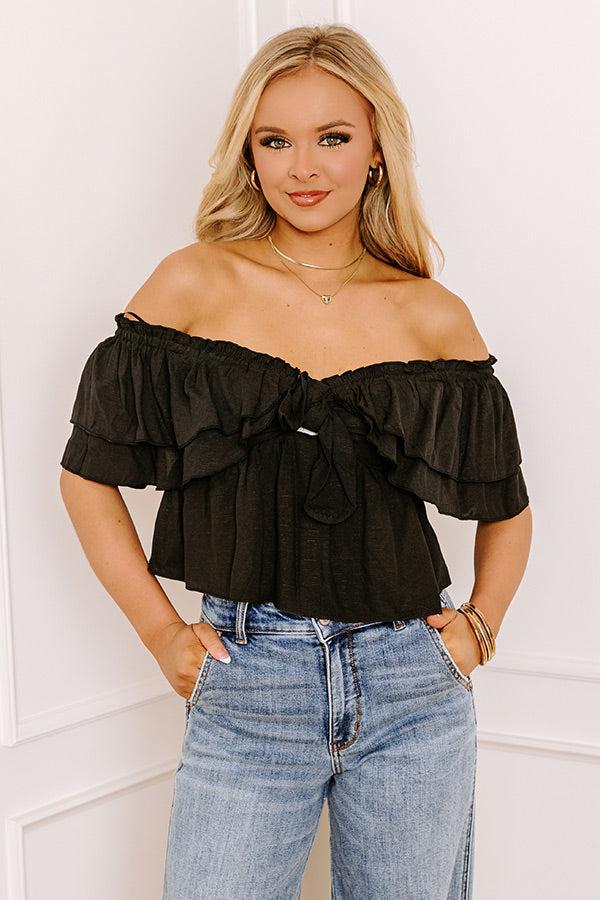 Double Date Babydoll Top In Black Product Image