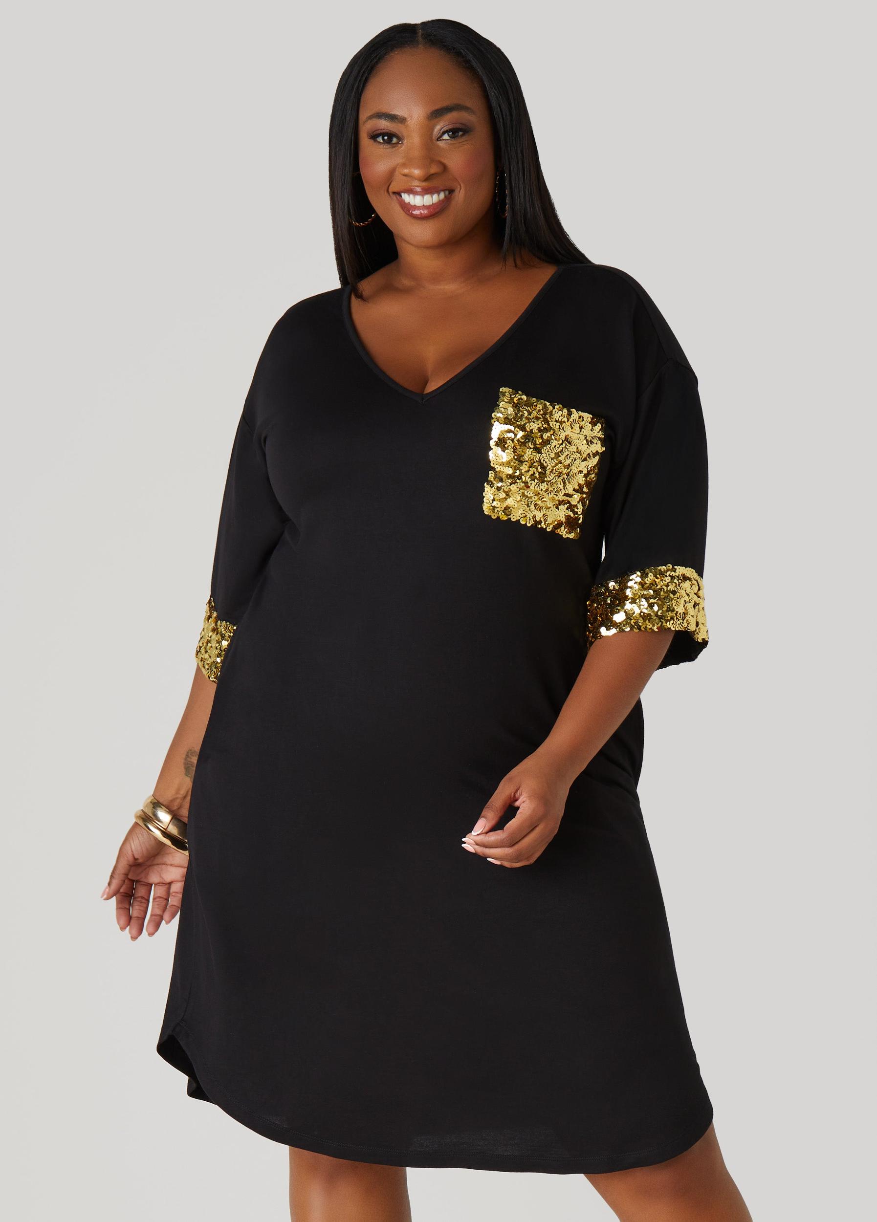 Sequined T Shirt Dress Product Image