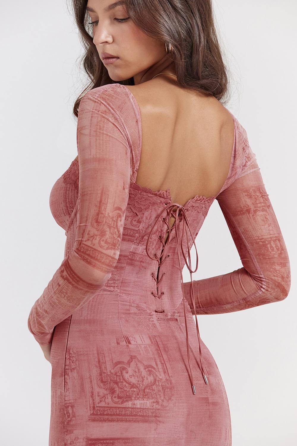 Seraphina  pink print corset dress Product Image