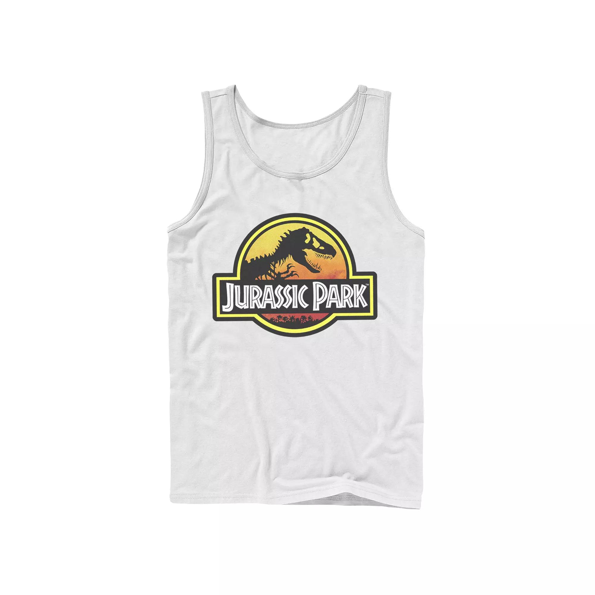 Men's Jurassic Park Sunset Circle Logo Outlined Graphic Tank Top,  Product Image