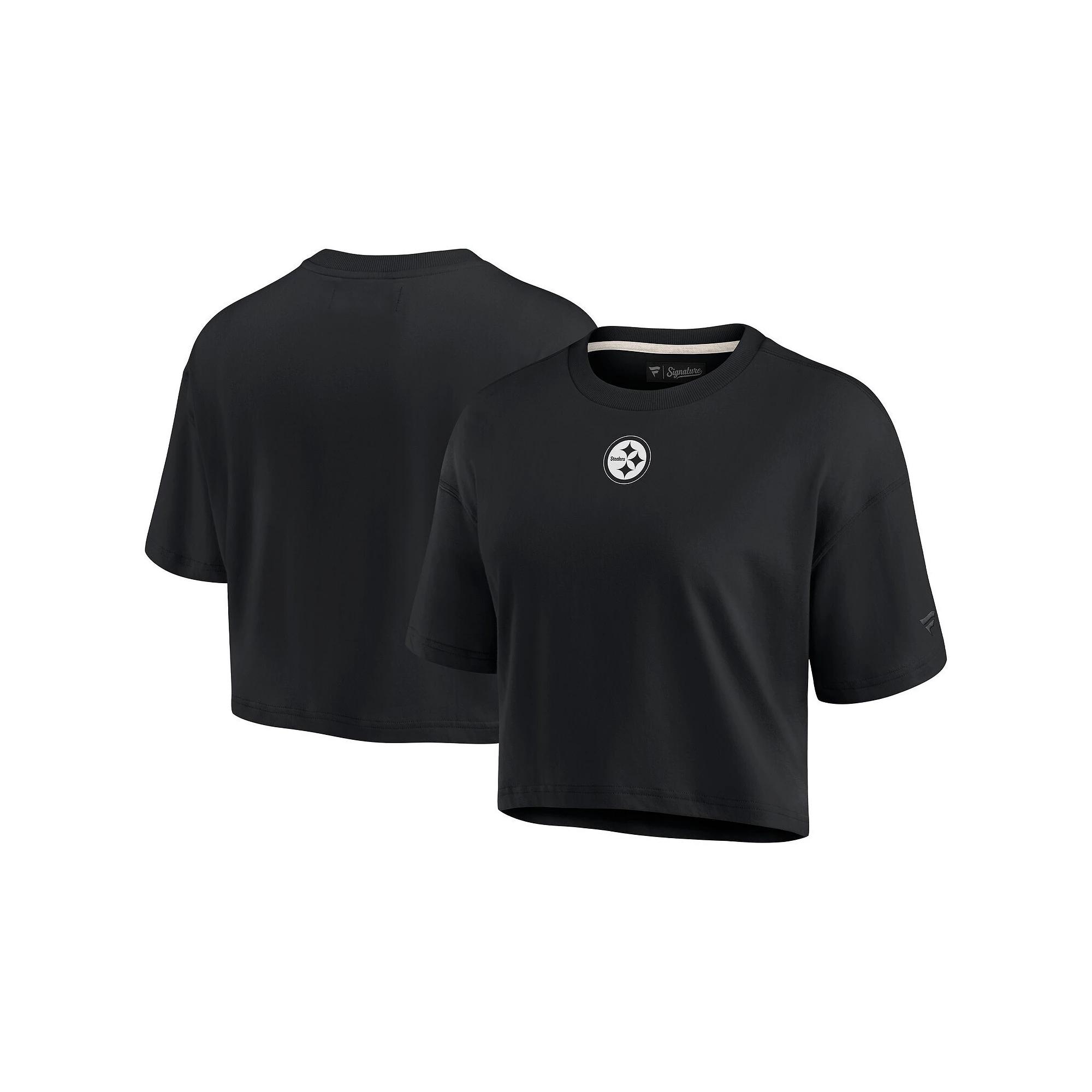 Women's Fanatics Signature Black Cincinnati Bengals Super Soft Short Sleeve Cropped T-Shirt,  Product Image