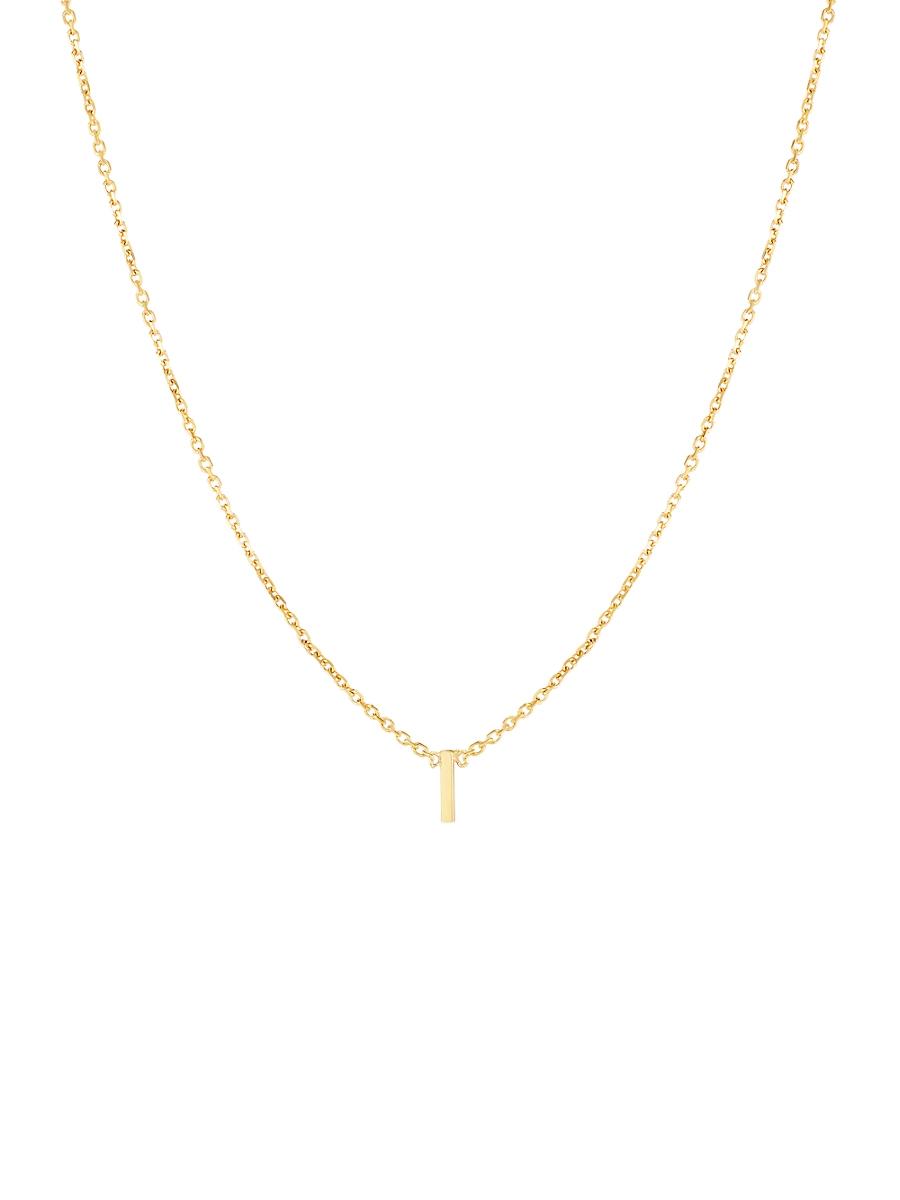 Womens 14K Yellow Gold Initial Pendant Necklace Product Image