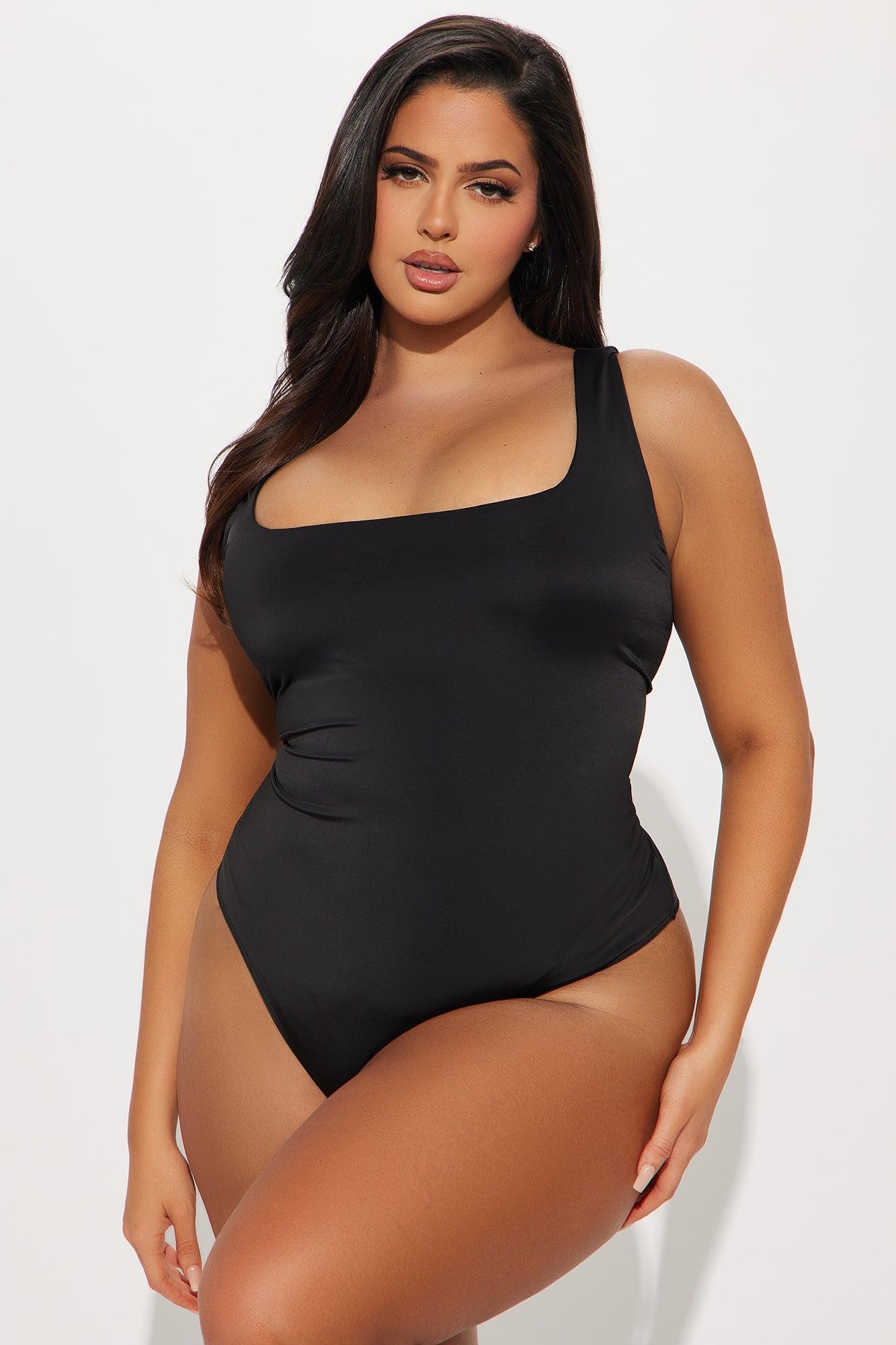 Back To Basic Double Lined Bodysuit - Black Product Image