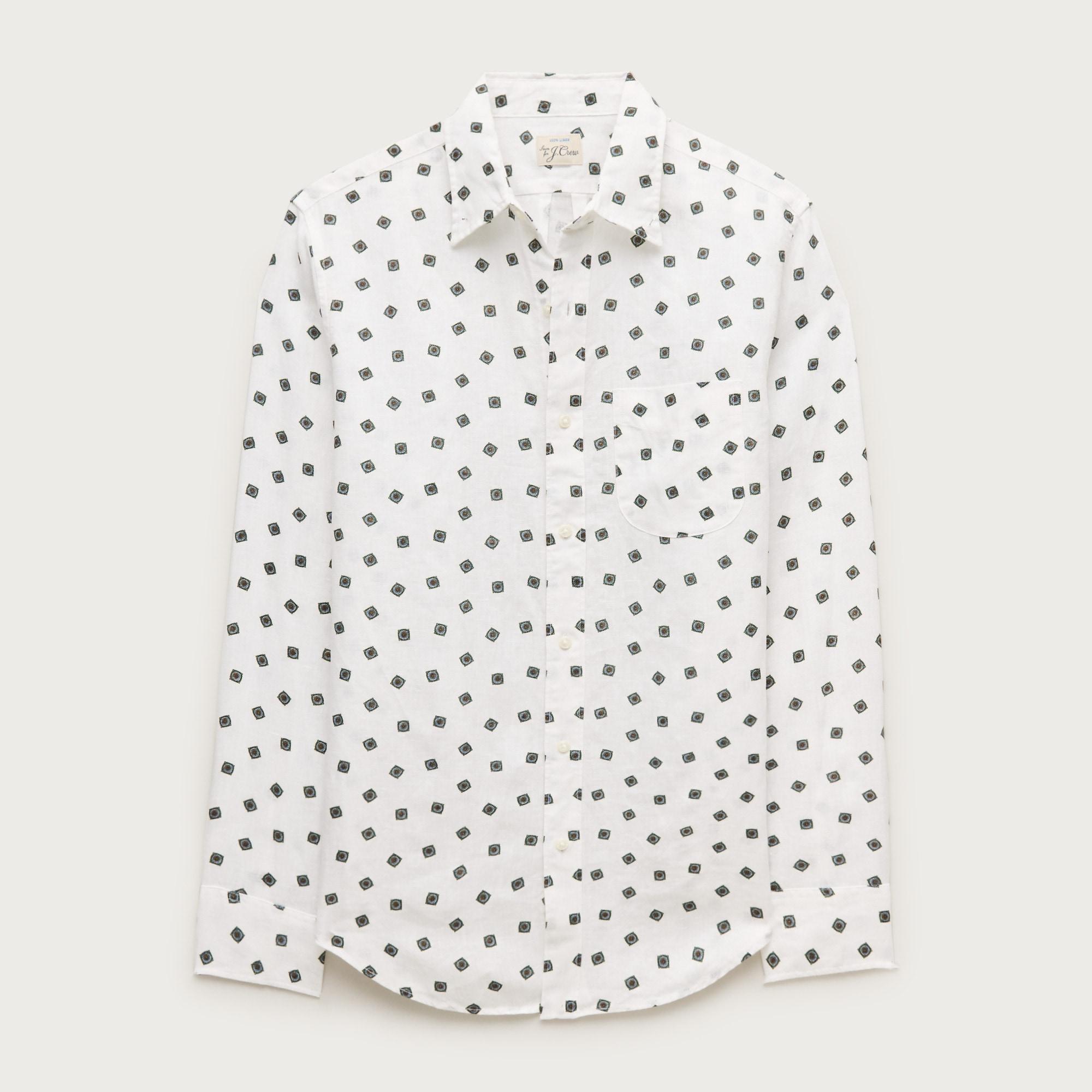 Linen point-collar shirt Product Image