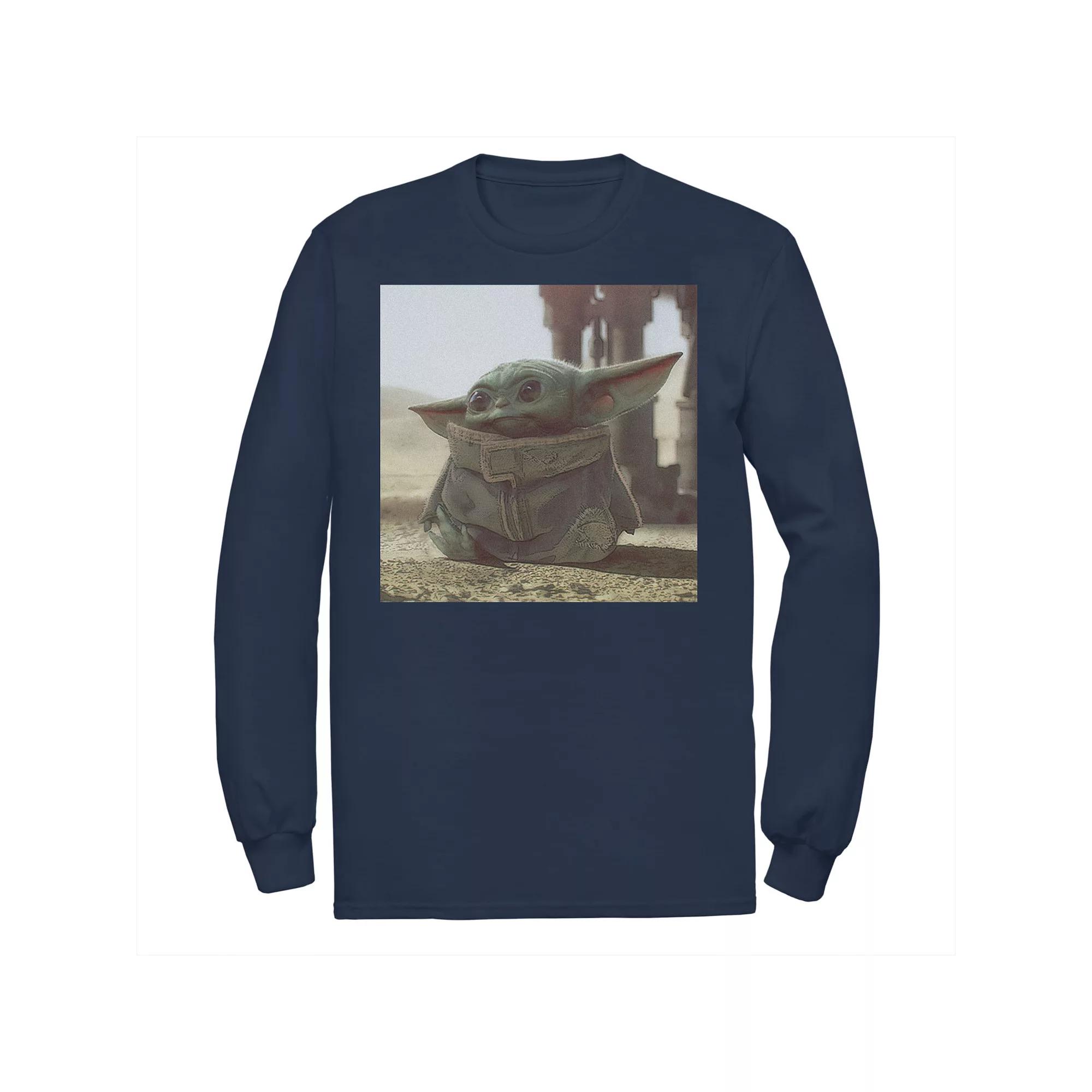 Men's Star Wars The Mandalorian The Child Photograph Tee, Size: Large, Blue Product Image