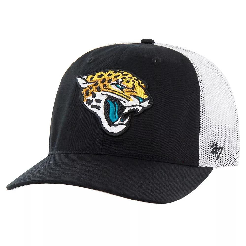 Men's '47 Black/White Jacksonville Jaguars Team Unstructured Trucker Adjustable Hat Product Image