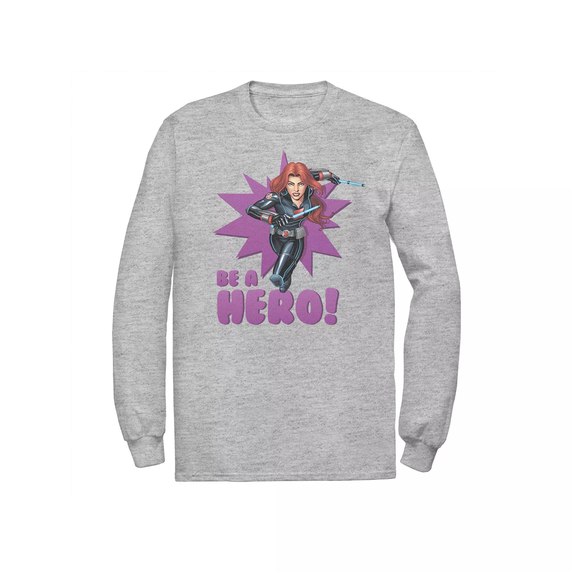 Men's Marvel Black Widow Avengers Assemble BE A HERO! Tee,  Product Image
