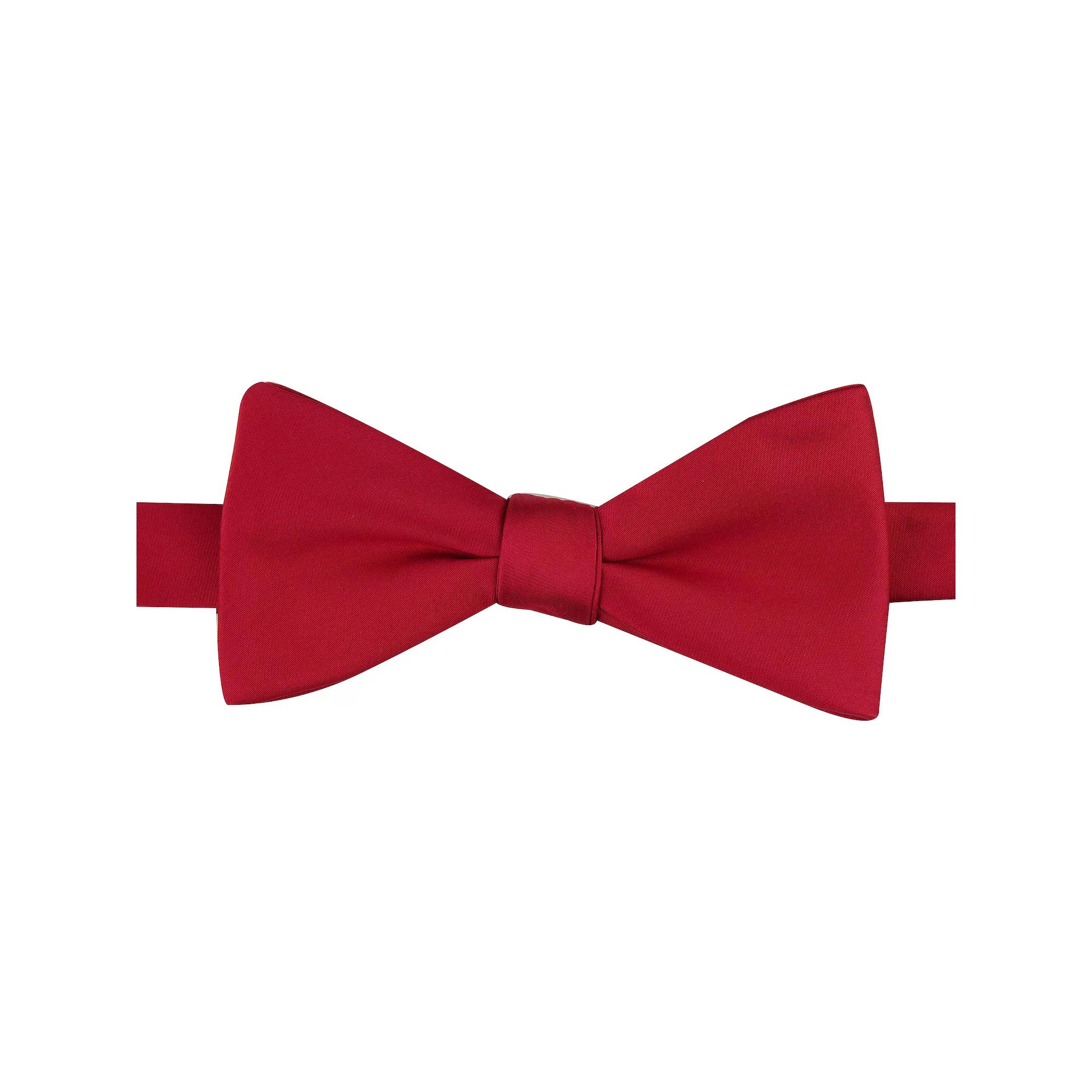 Men's Bespoke Pre-Tied Sateen Bow Tie, Red Sateen Product Image