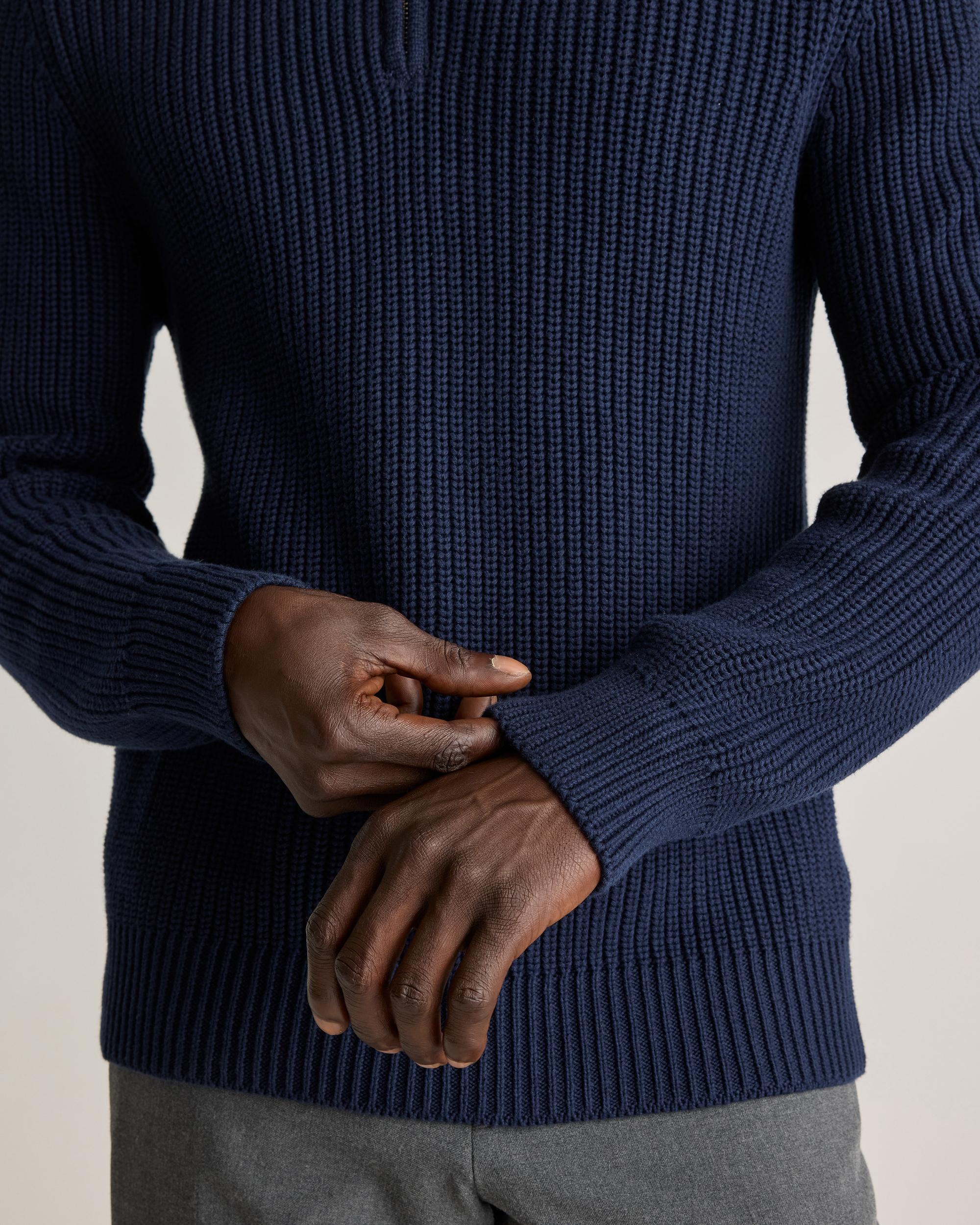 Quince | Men's Fisherman Quarter-Zip Sweater Organic Cotton Product Image