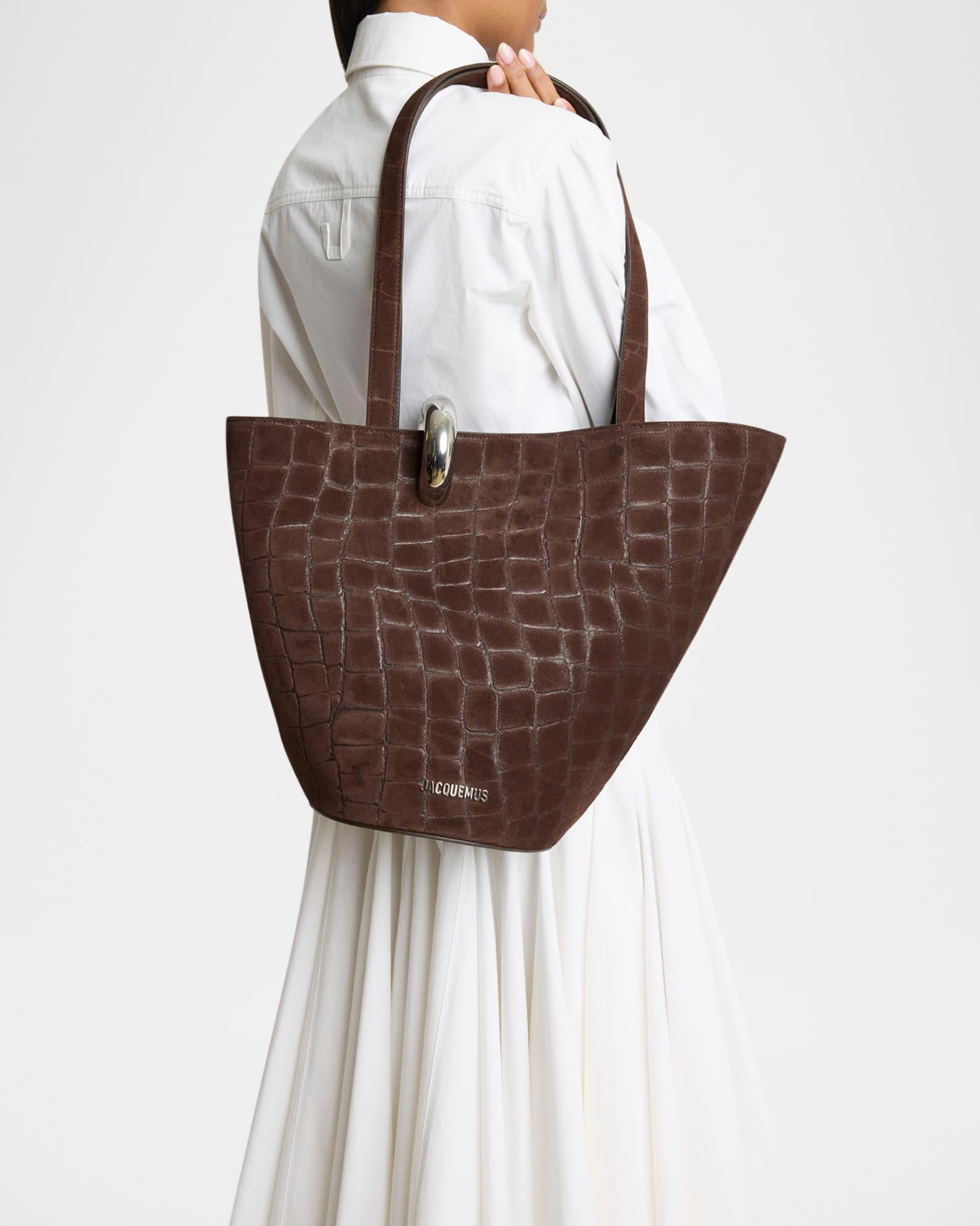 Le Bambola Moyen Croc-Embossed Suede Tote Bag Product Image