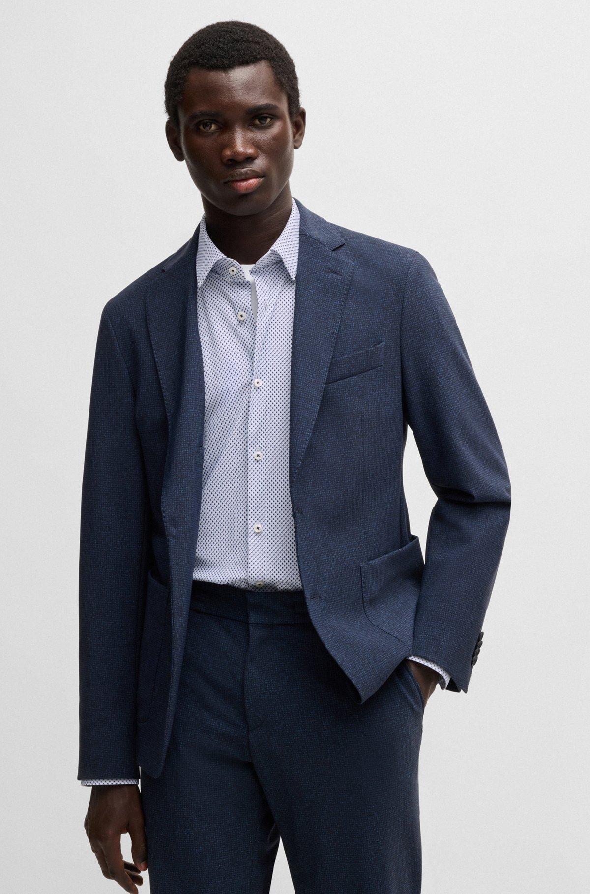 Slim-fit shirt in printed performance-stretch jersey Product Image