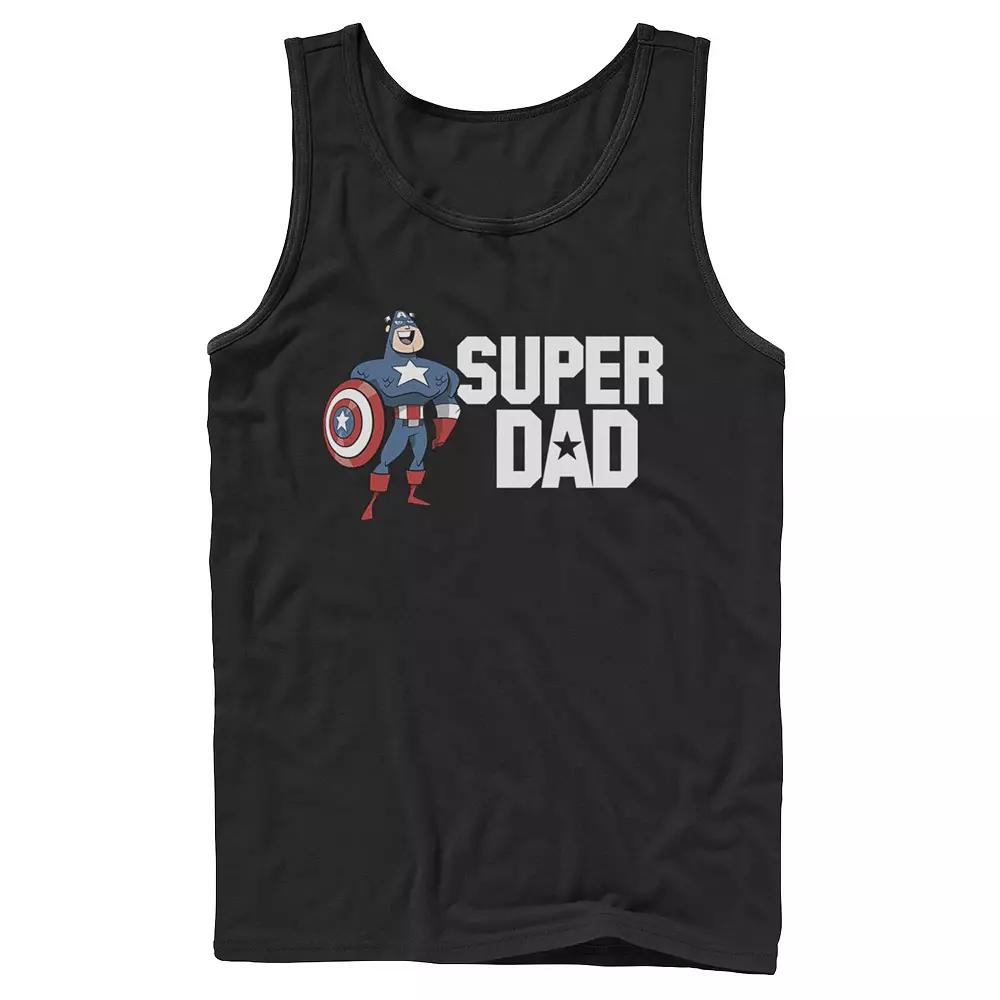 Men's Marvel Father's Day Captain America Super Dad Portrait Tank Top,  Product Image