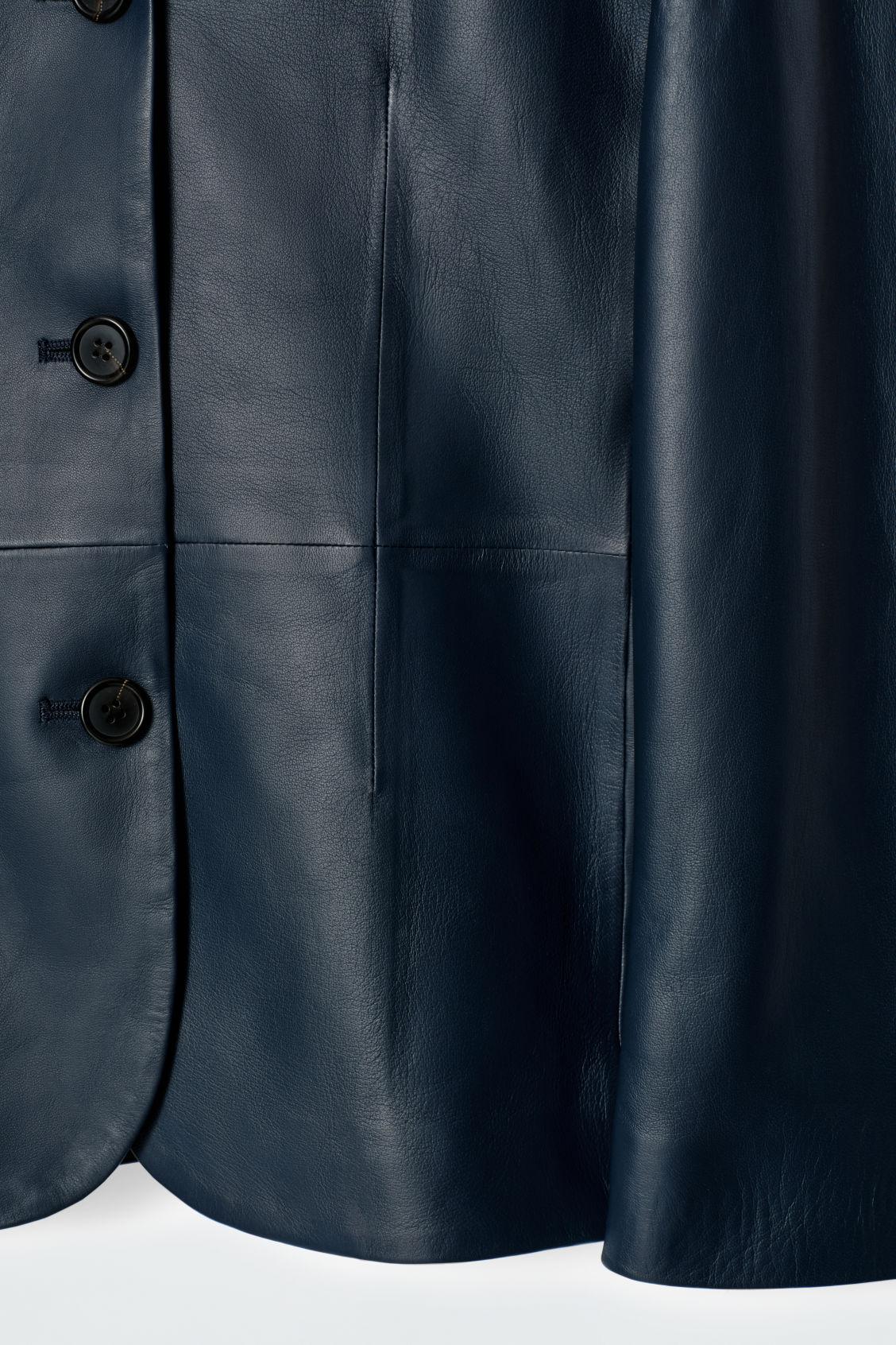 LEATHER SINGLE-BREASTED BLAZER Product Image