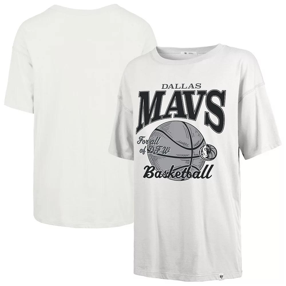 Women's '47 White Dallas Mavericks City Edition Down Court Sadie T-Shirt,  Product Image