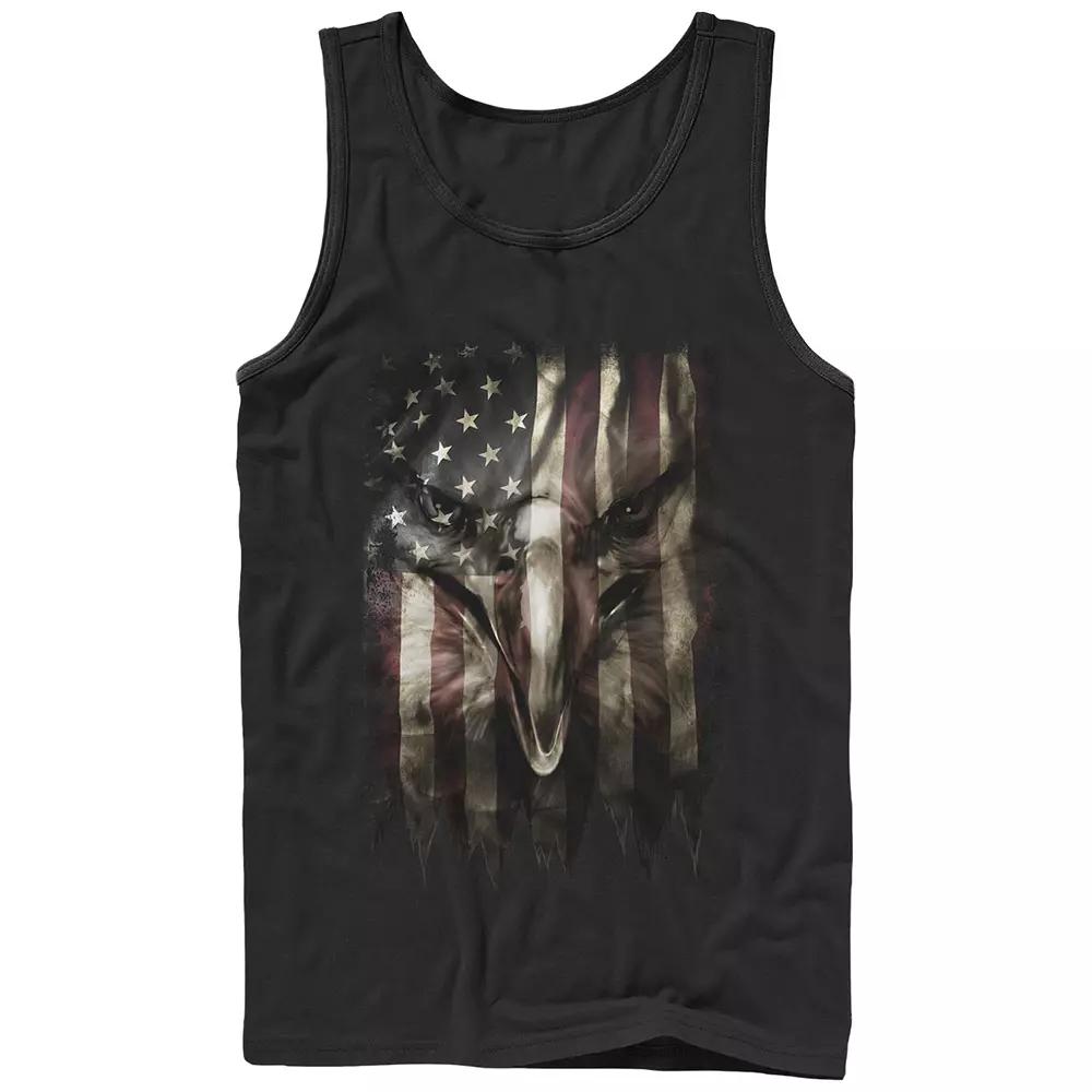 Men's Bald Eagle USA Flag Print Graphic Tank Top,  Product Image