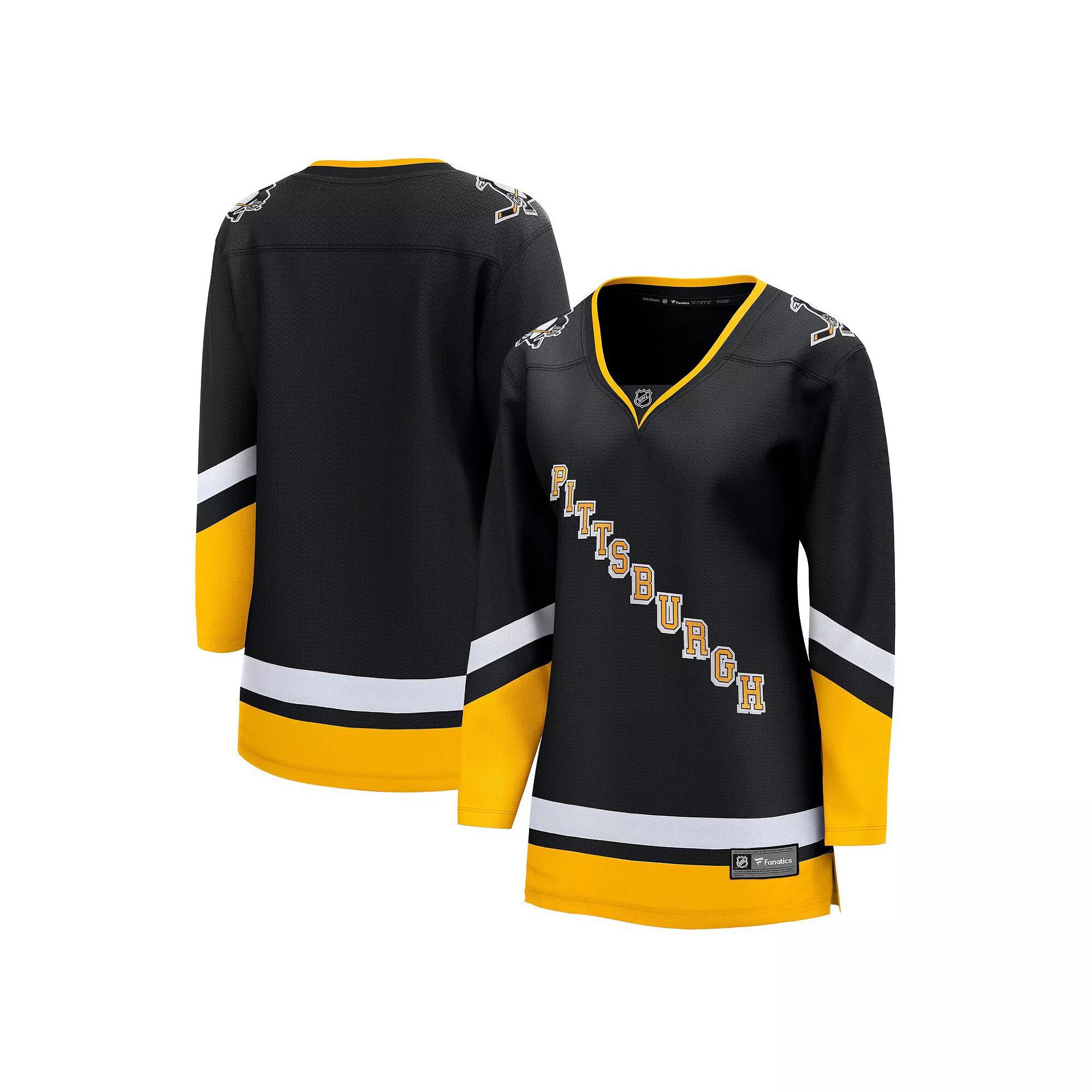 Women's Fanatics Branded Black Pittsburgh Penguins 2021/22 Alternate Premier Breakaway Jersey, Size: Large Product Image