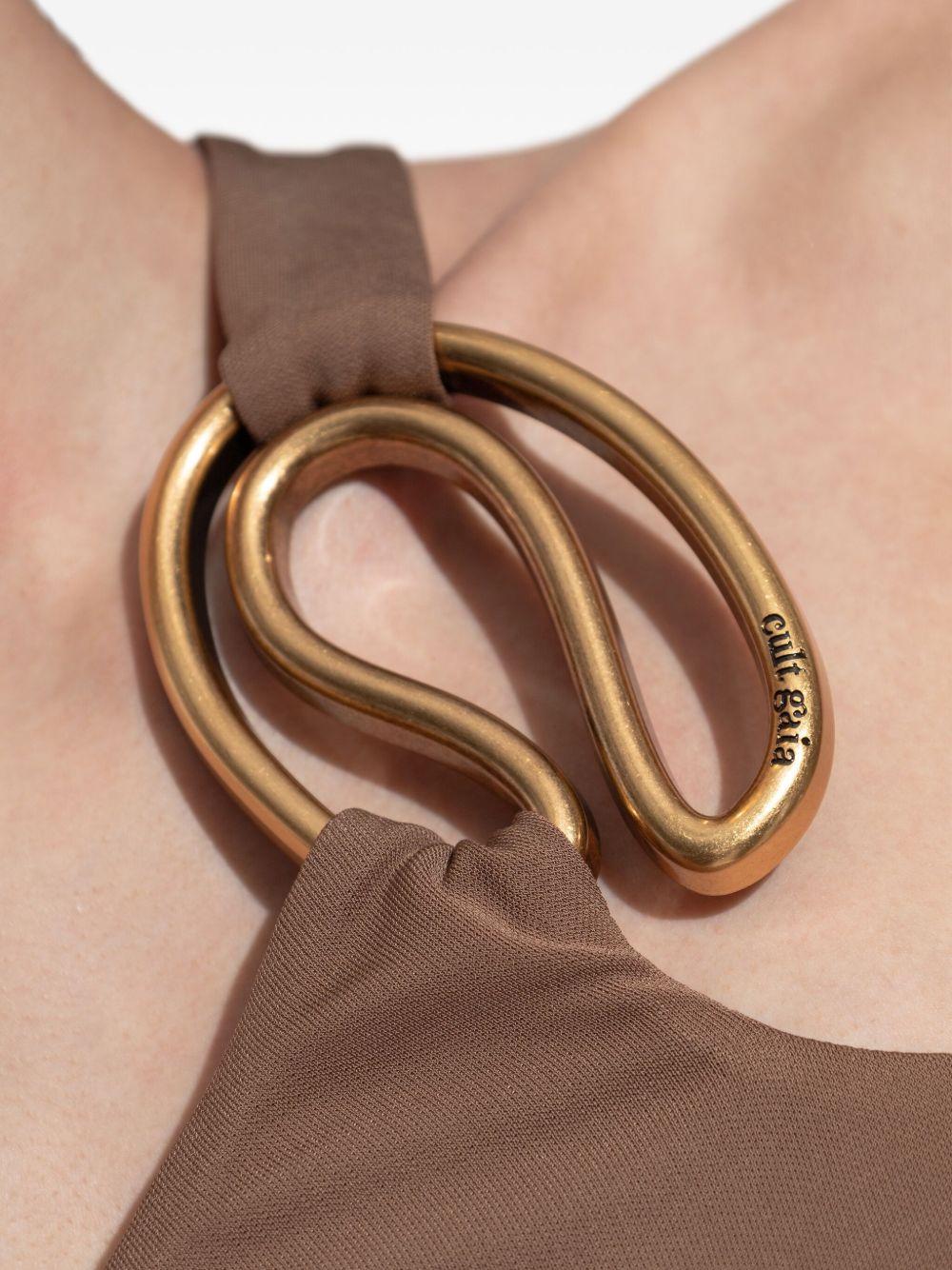 Chani asymmetric neckline midi dress Product Image