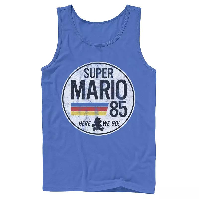 Men's Super Mario Retro Distressed Logo Tank Top,  Product Image