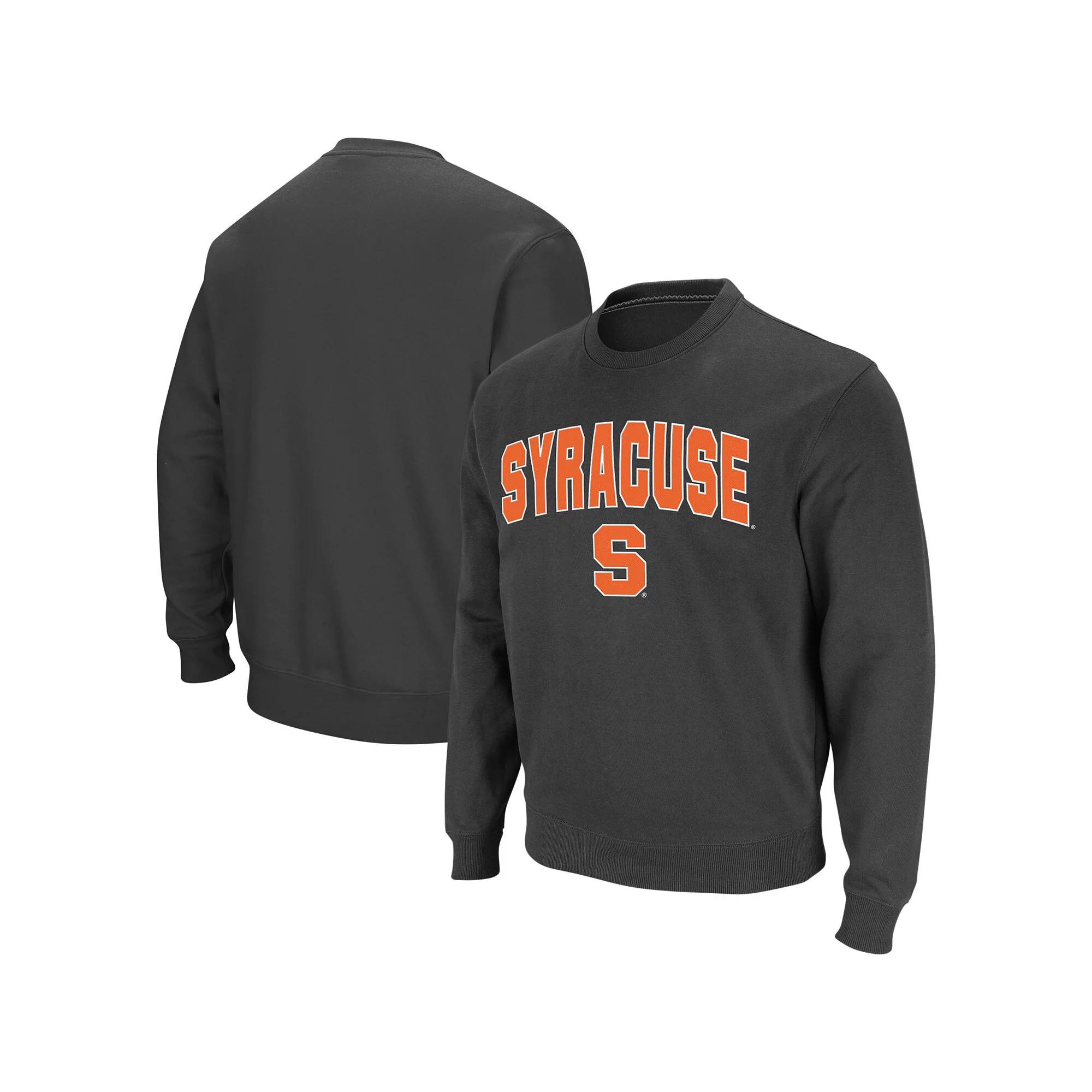 Men's Colosseum Charcoal Syracuse Orange Arch & Logo Crew Neck Sweatshirt,  Product Image